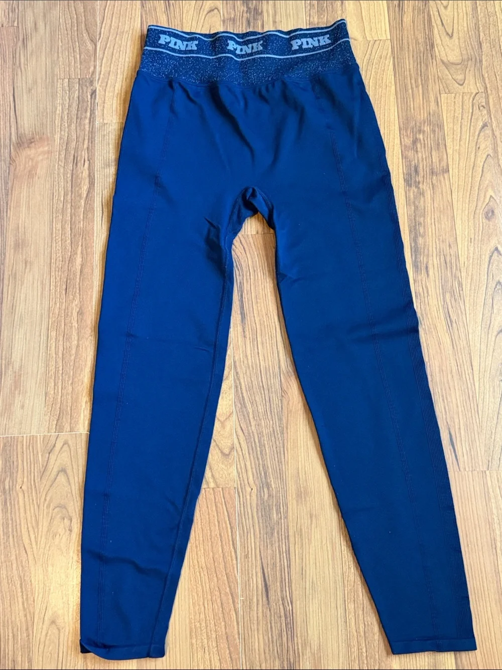 PINK Victoria's Secret Navy Leggings with Logo Waistband
